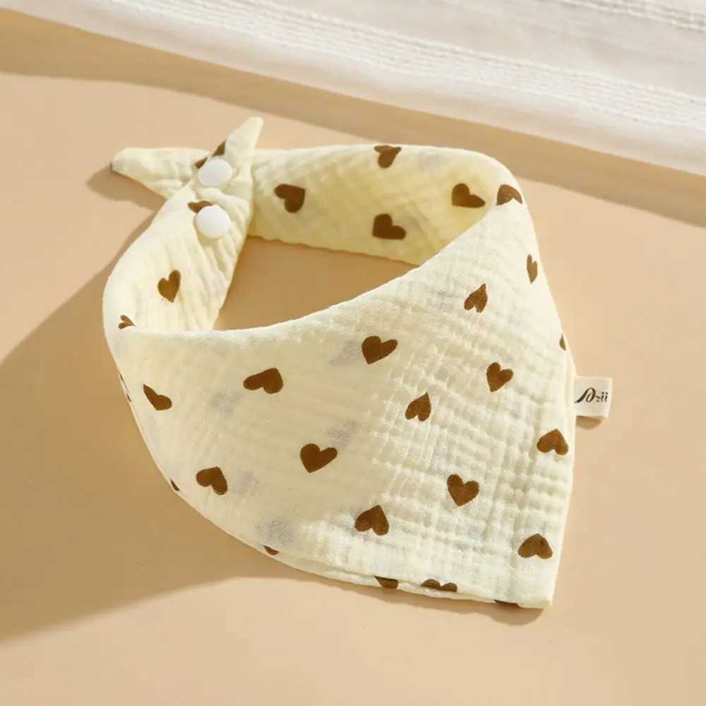Bibs Burp Cloths Snap Button Baby Muslin Bibs Baby Accessory Printing Cotton Saliva Towel Soft Ruffle Burp Cloths NewbronL4812