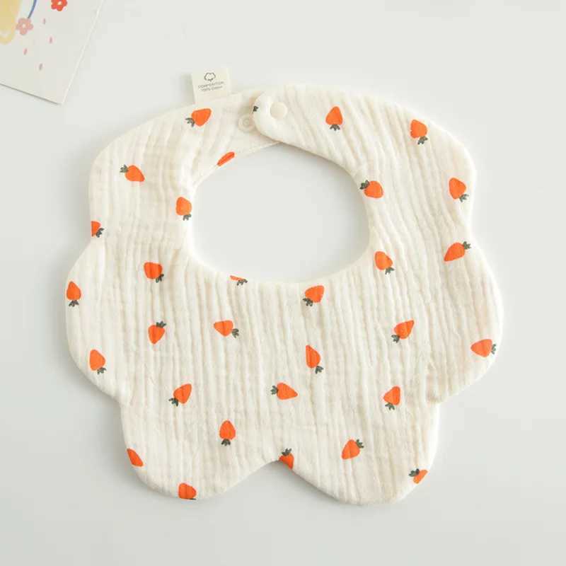 Bibs Burp Cloths Summer New Cotton Gauze Baby Bibs Soft Petal Infants Print Saliva Towel Newborn Toddler Burp Cloth Kid Feeding Bib Korean StyleL4812