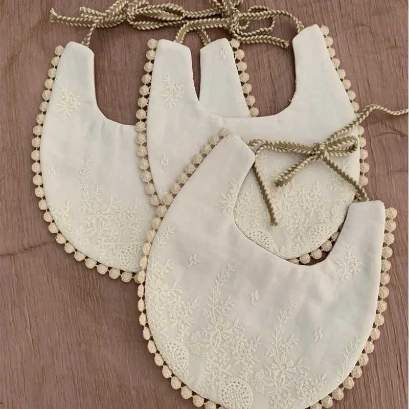 Bibs Burp Cloths 1Pcs Newborn Cotton Embroidery Double Side Bibs Baby Girls Saliva Towel Toddler Feeding Burp Cloths Bandana Scarf Double-sidedL4812