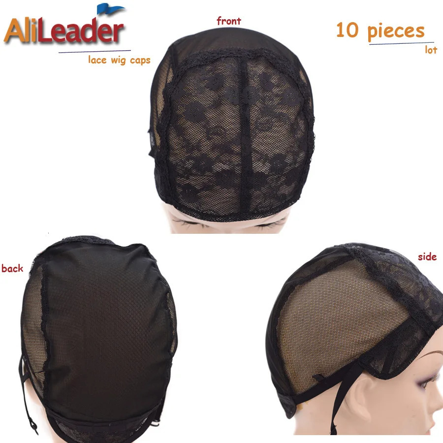 Selling 5 Pcs Fishnet Mesh Wig Cap Stretchable Lace Wig Caps For Making Wigs With Adjustable Straps Bonnet Perruque 240507