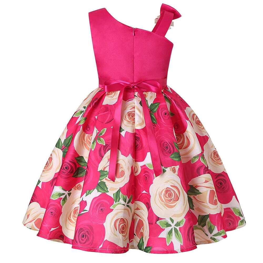 2-9T Flower Girls Floral Dresses Toddler Pageant Striped Dress prom AMZ