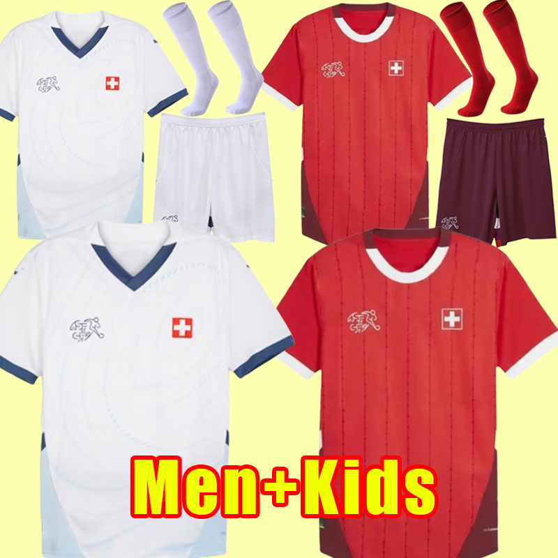 Switzerland soccer jerseys home away 2024 2025 AKANJI SHAQIRI EMBOLO SEFEROVIC football jersey ZAKARIA ELVEDI FREULER VARGAS shirts Camiseta kids a5f