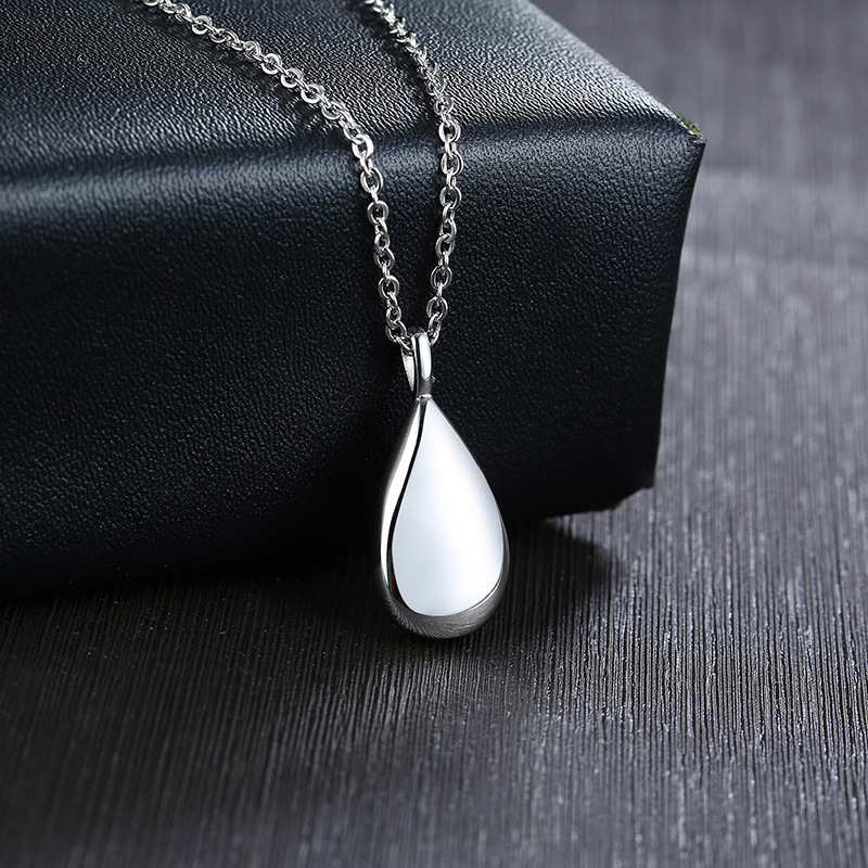 Openable Drop-shaped Urn Pendant Women's Bottle Pendant Stainless Steel Jewelry