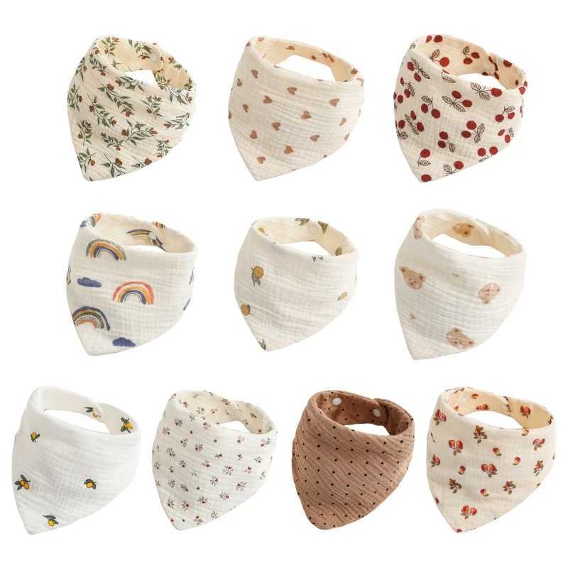 Bibs Burp Cloths Baby Bibs Bandana Muslin Drooling Bib for Infant 0-1Year Baby Teething Soothe Towel High Absorbent Stylish Floral Bib DropshipL4812