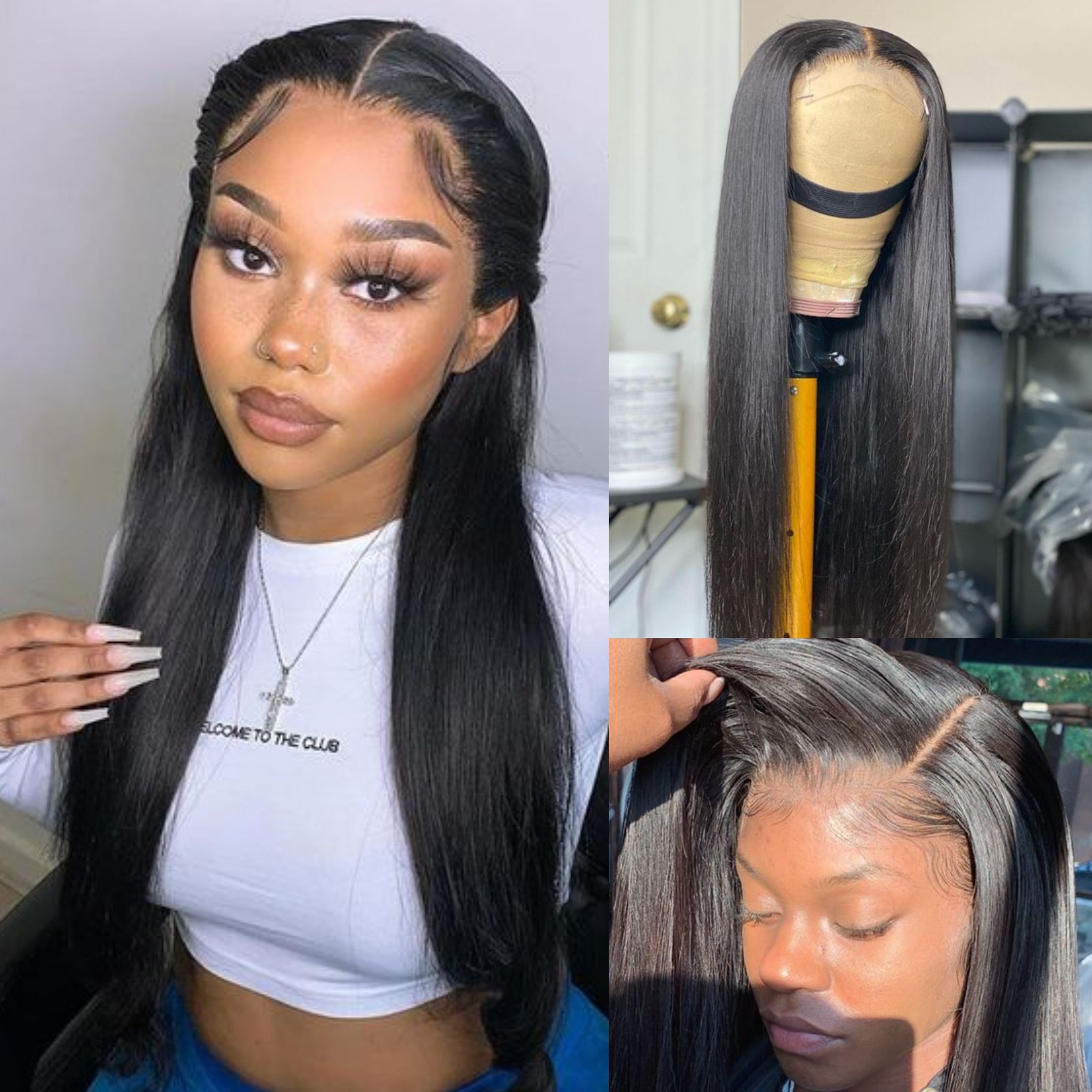 HD Lace Wig 13x6 Human Hair Pre plucked Straight Lace Front Wig Human Hair With Hairline Transparent 13x4 Lace Frontal Wigs