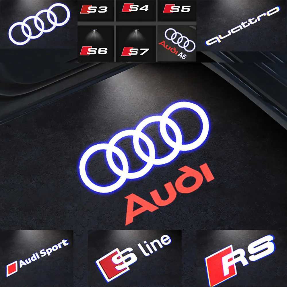 Car Stickers Led Car Door Welcome Light For Audi A4 B5 B6 B7 B8 B9 A1 A3 8V 8P 8L A6 C5 C6 C7 A5 A7 A8 Q3 Q5 Q7 TT S3 S6 Sline Quattro T240513