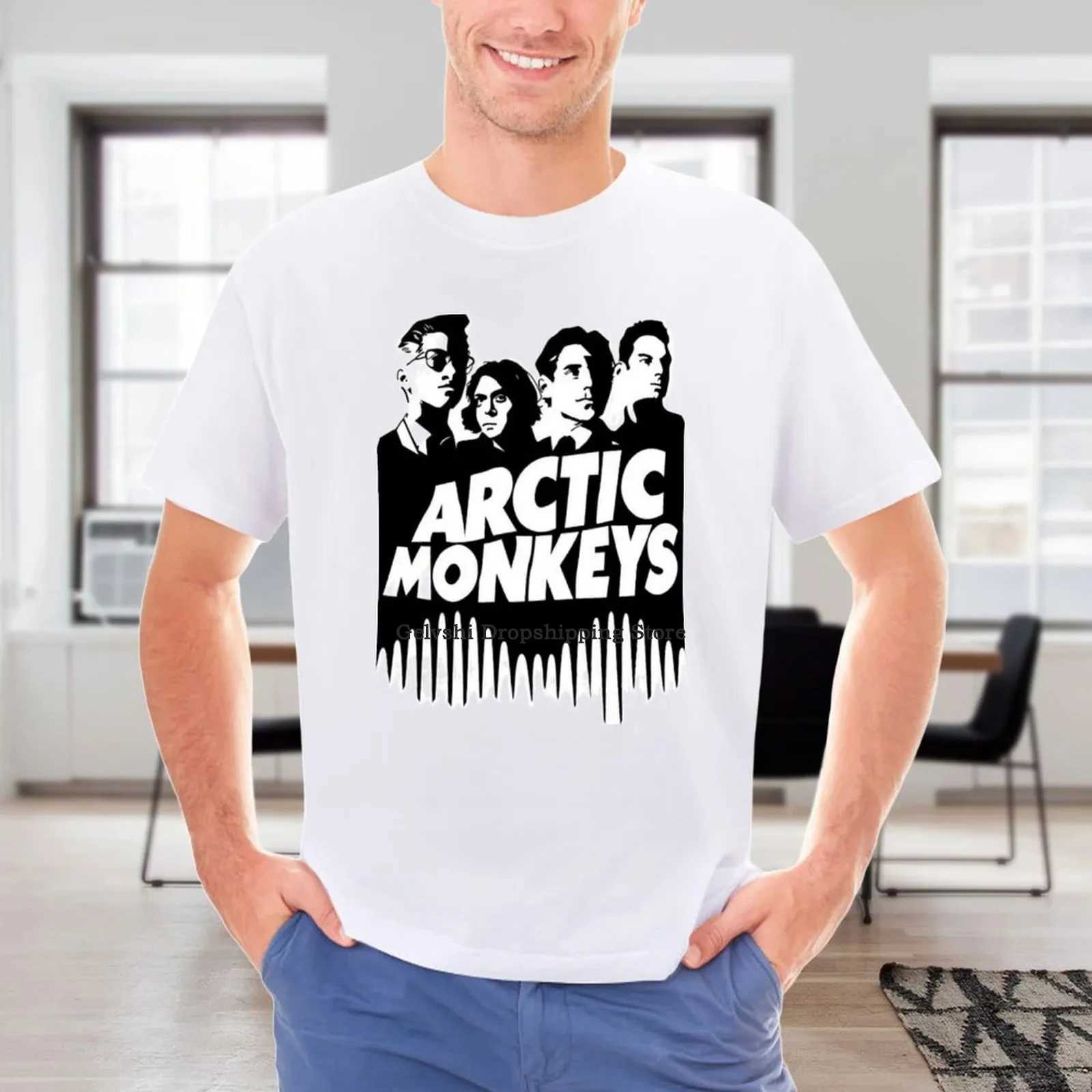 Men's T-Shirts World Tour 2023 Printed T-Shirt Arctic Monkeys Concert Arctic Monkeys Rock Band Man Shirt Arctic Monkeys Fans Gi T240510