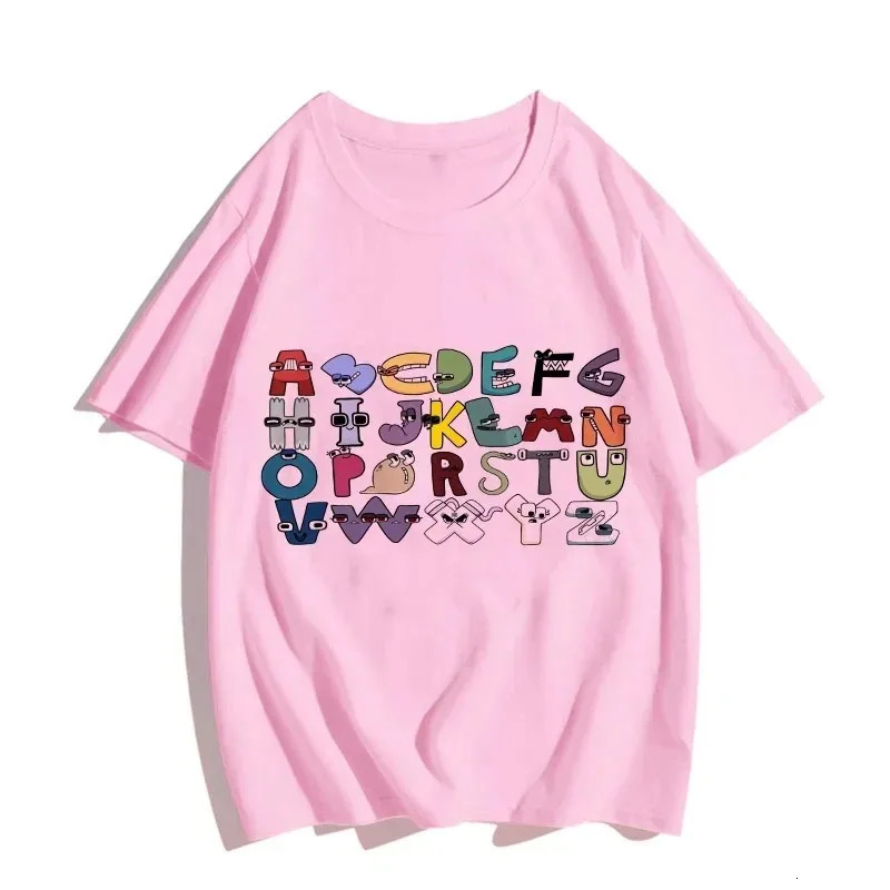 2024 Summer Fashion Childrens Alphabet Lore Harajuku Tshirt Boys T Shirt Girls Clothes Print Cartoon T Shirts Kids Clothes y240514