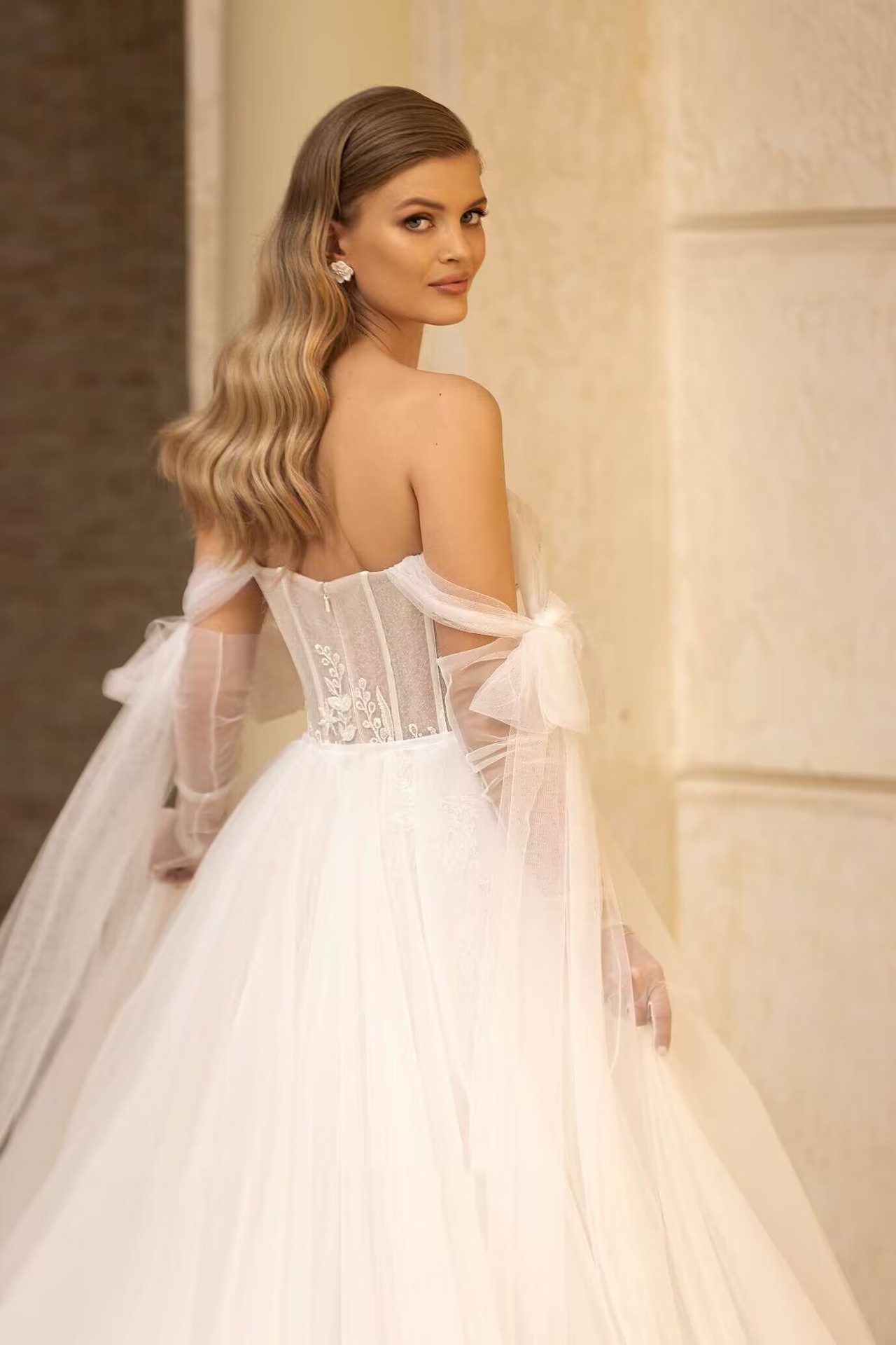 3D Floral Lace Appliques Mermaid Wedding Dresses With Detachable Train 2024 Straps Off Shoulder Long Tulle Sexy Backless Boho Beach Bridal Gowns Ivory