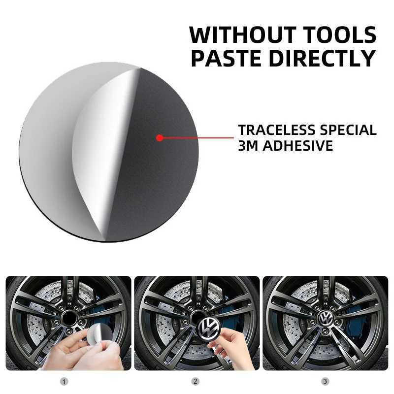 Car Stickers 4PCS 56mm 65mm Car Wheel Center Hub Emblem Sticker for VW Volkswagen Golf Polo Passat Touran Jetta accessories T240513