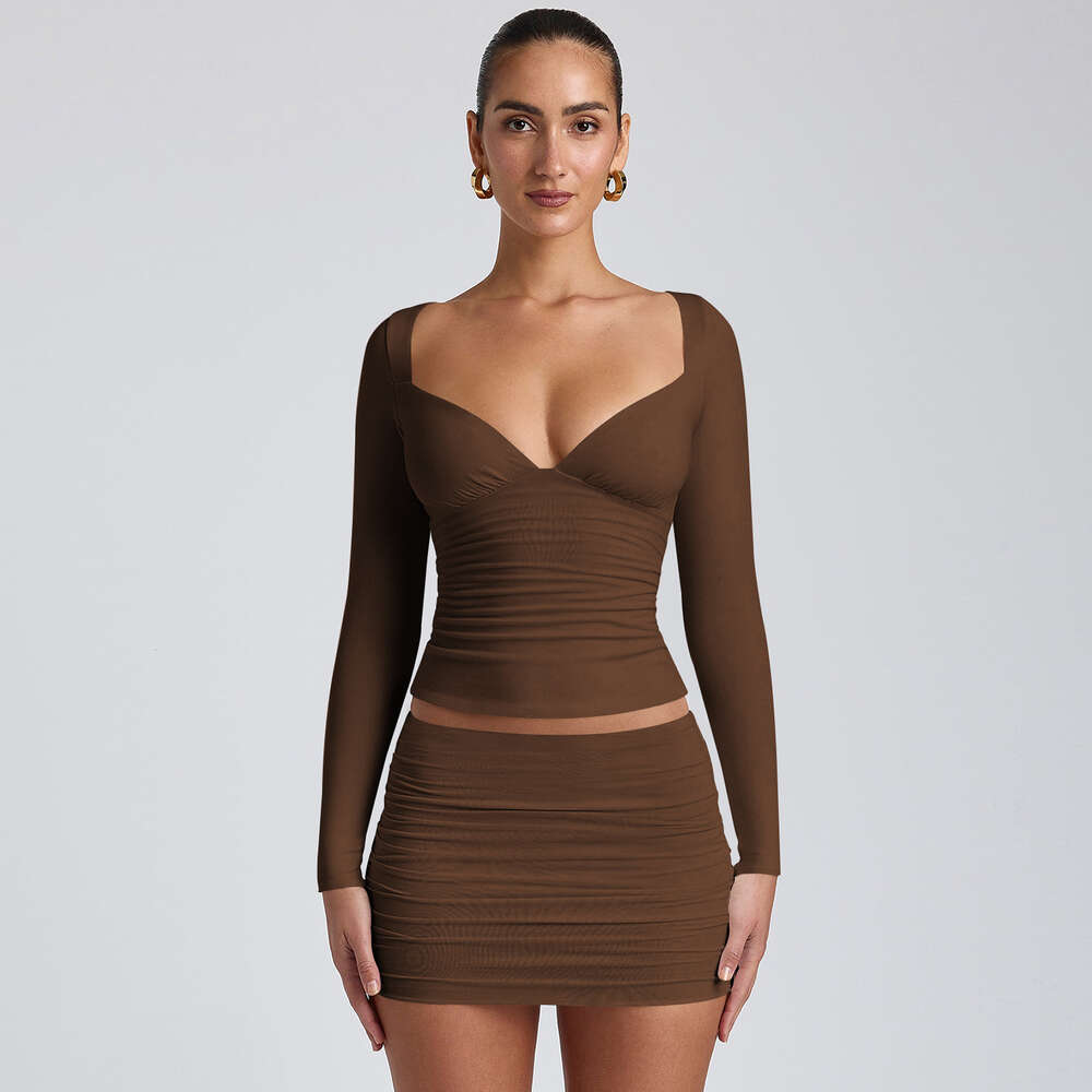 new Straight Y2K summer women's collar long sleeved T-shirt design with a light and mature style slim fit spicy girl top F51429 ddmySept nd mture