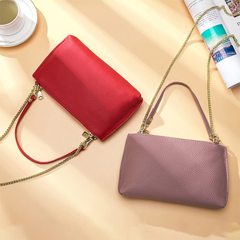tote cross body bag, simple soft leather women's bag, one shoulder portable small bag