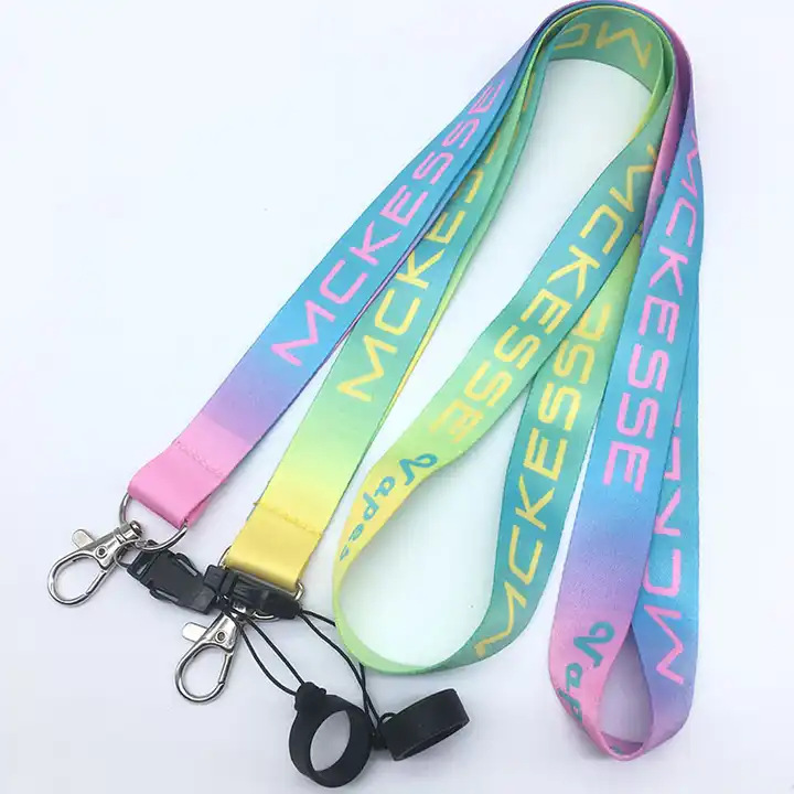 High Quality Custom Neck Lanyard With Rubber Ring Silicon Ring lanyard
