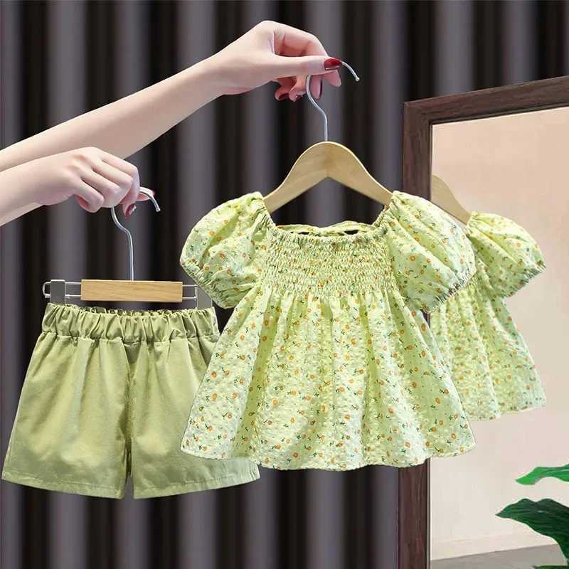 Clothing Sets Baby Set New Girls Summer Floral Kids Short-sleeved Tops+shorts Suit Temperament Pastoral Style Two-piece Set