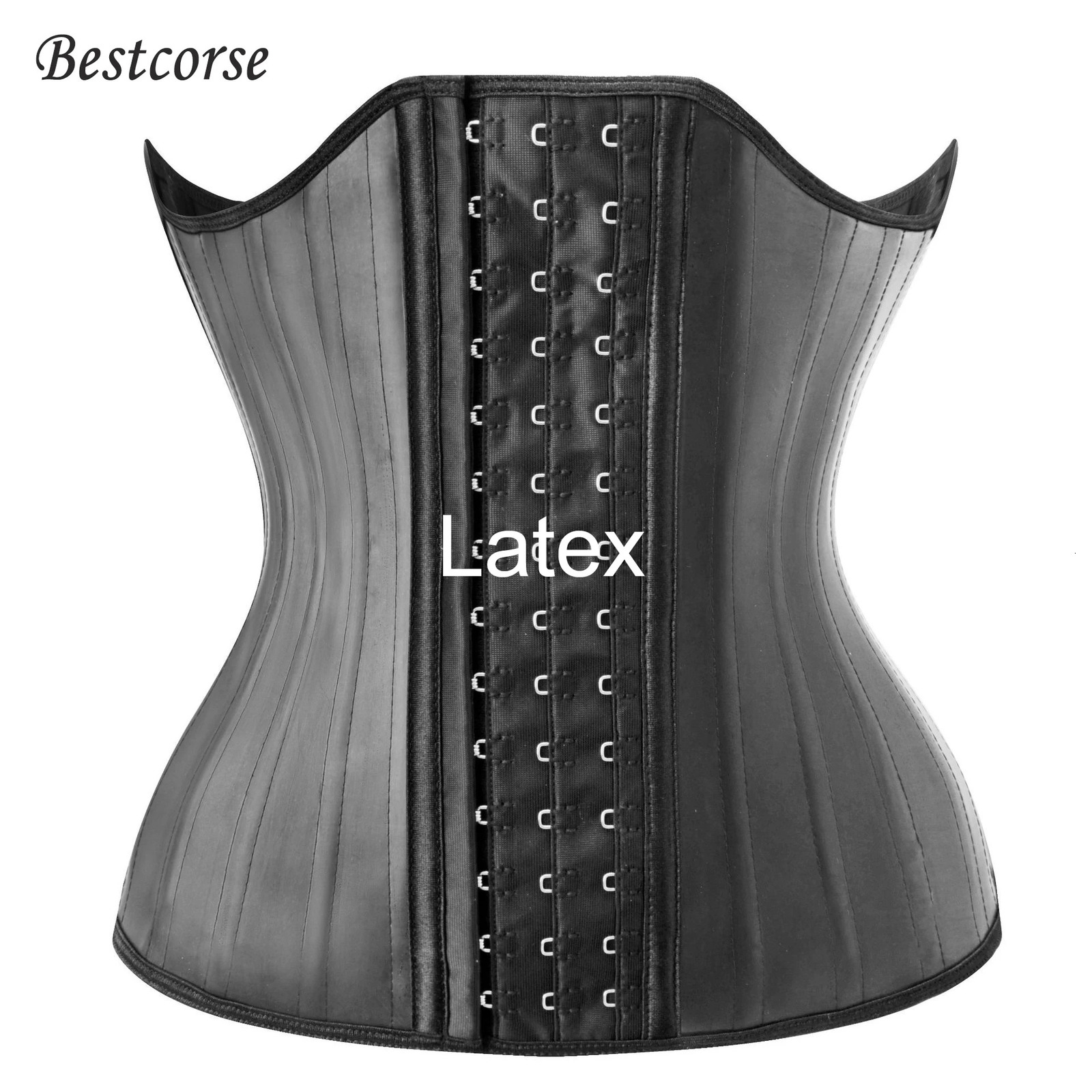 XXS XS 25 Steel Bone Latex Waist Trainer Body Shaper Tummy Slimmer Stomach Belt Belly Hourglass Girdle Corset Women Plus Size 240430