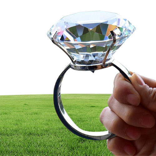 Wedding Arts and Crafts decoration 8cm crystal glass big diamond ring romantic proposal wedding props home ornaments party gifts S3175716