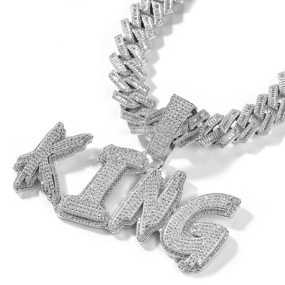 Hip Hop DIY A-Z Letters Custom Name Pendant Necklaces 5A Zircon Real Gold Plated