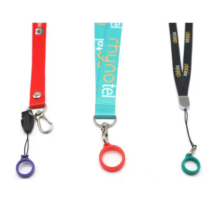 High Quality Custom Neck Lanyard With Rubber Ring Silicon Ring lanyard