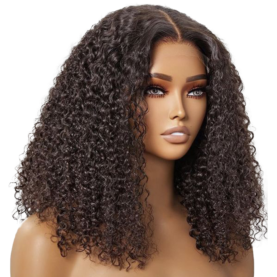 16 Inch Curly Lace Front Human Hair Wigs For Black Women Pre Plucked Brazilian 4x4 Deep Wave Frontal Wig Synthetic Black Hd Lace Wig