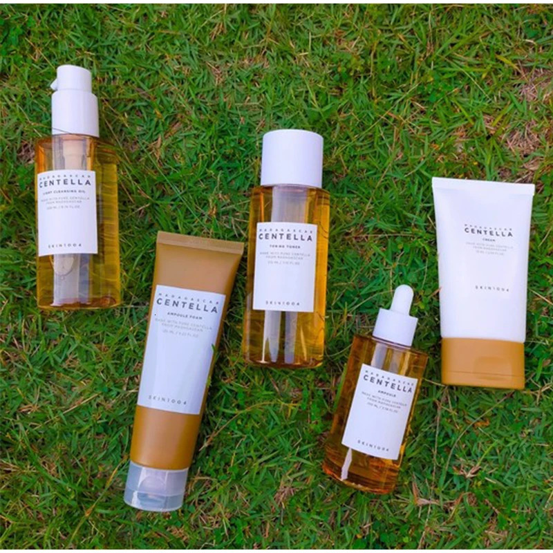 Korean Pure Centella Cleansing Oil Madagascar Toner Lasting Moisturizing Deeply Clean Ampoule Plant Essence Skin Care Set 240514