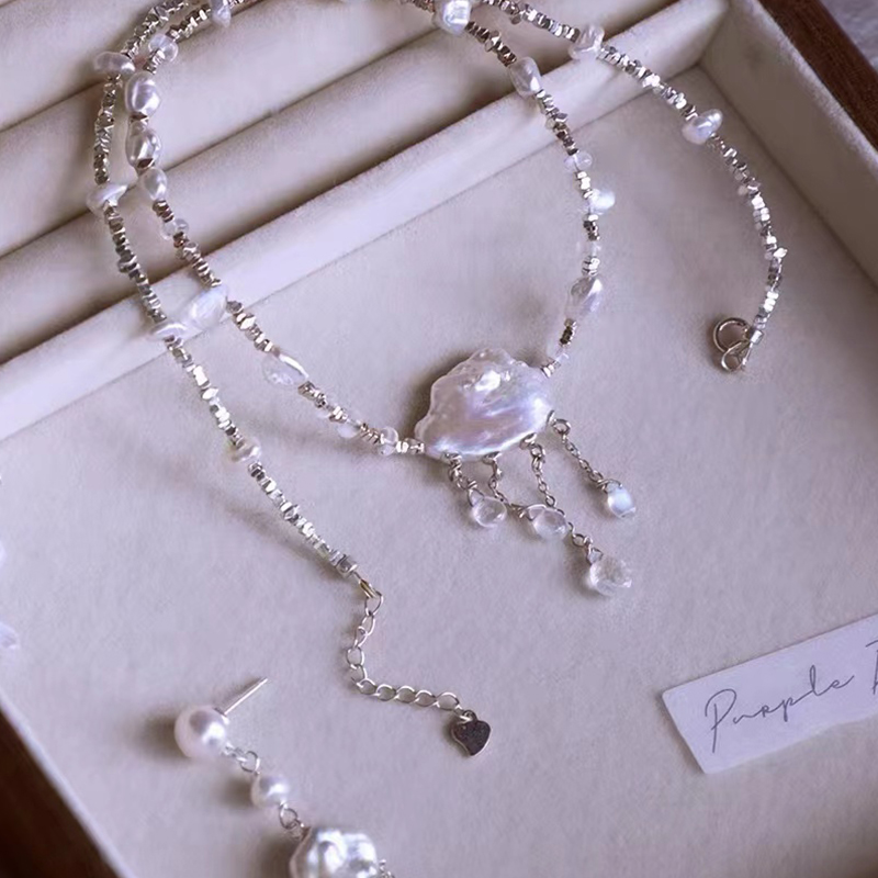 new Design Pearl Geometric Irregular Chain Necklace Fashionable Temperament Clavicle Chain Simple Necklace