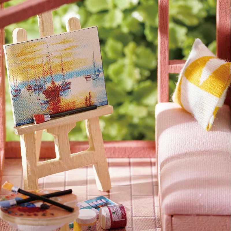 Architecture/DIY House DIY Doll House Wooden Doll Houses Miniature Dollhouse With Furniture Kit LED Toys for children Birthday Christmas Gift QL003