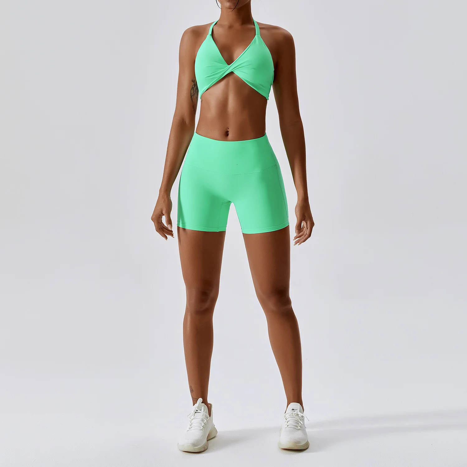 Womens Tracksuit Seamless Yoga Set 2PCS Workout Sportswear Gym Clothing Drawstring High Waist Leggings Fitness Sports Suits 240514