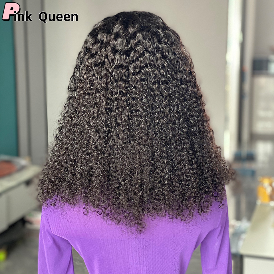 Afro Curly Edges Wig 4C Kinky Edges Baby Hair Lace Wigs 200% 13x4 HD Lace Frontal Wig Remy Kinky Curly Simualation Human Hair Wigs for Women