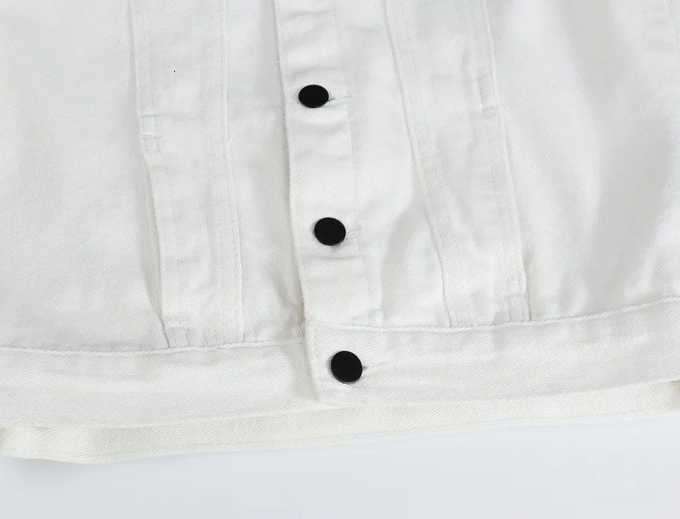 Idopy Korean Mens White Denim Vest Ripped Distressed Waistcoat Jeans Sleeveless Jacket For Male 240509