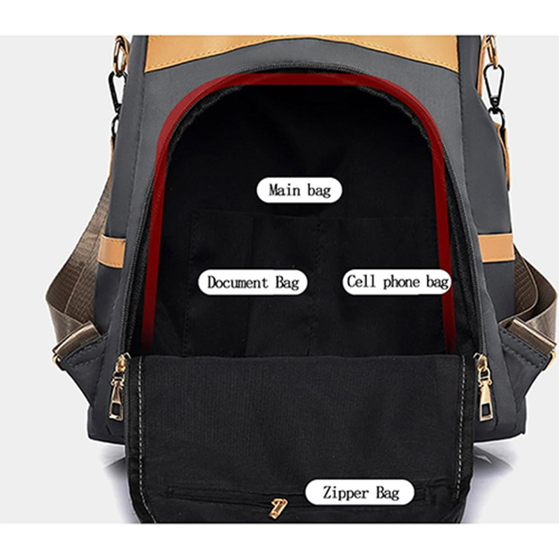 designer tote backpack for women's new high-capacity shoulder bag, fashionable anti-theft backpack