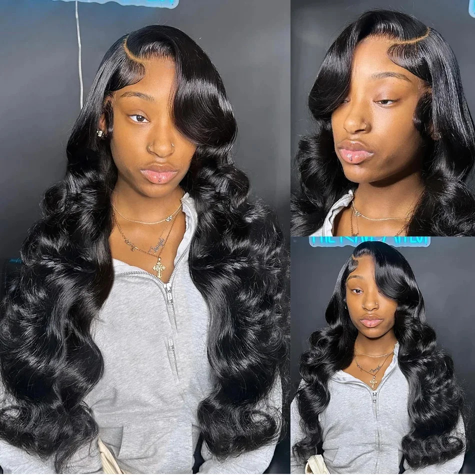 HD Transparent Body Wave Lace Front Human Hair Wigs For Black Women 4x4 13x4 Lace Frontal Closure Wig Pre Plucked