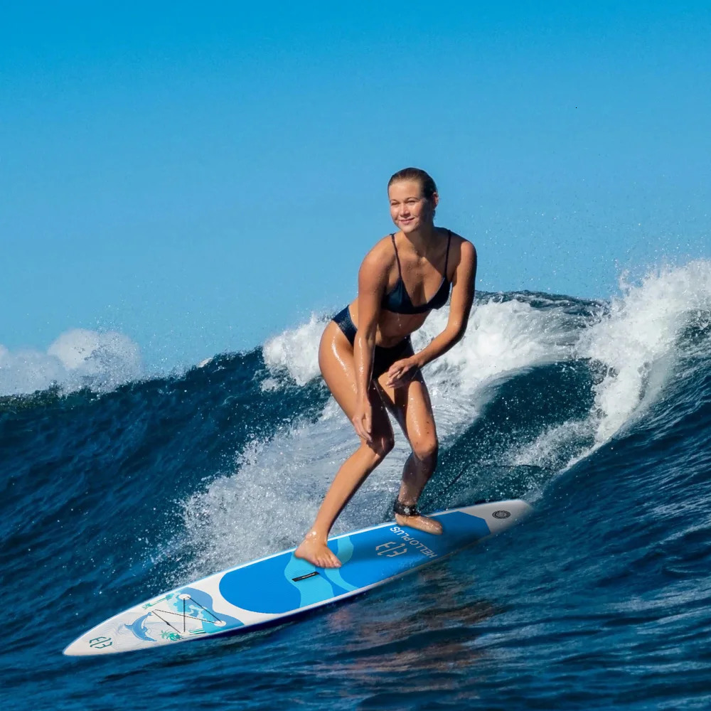 Inflatable Stand Up Paddle Board 35m PVC Surfboard for Adults Stable Versatile and Portable Surfing Racing Fishing 240509