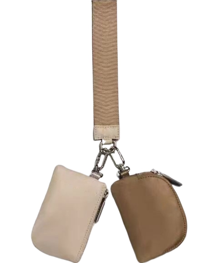 Dual Pouch Yoga bag Multi functional Zero Wallet Wrist Bag Mini Detachablei Zip Around Wristlet Wallet Portable keychain wallet