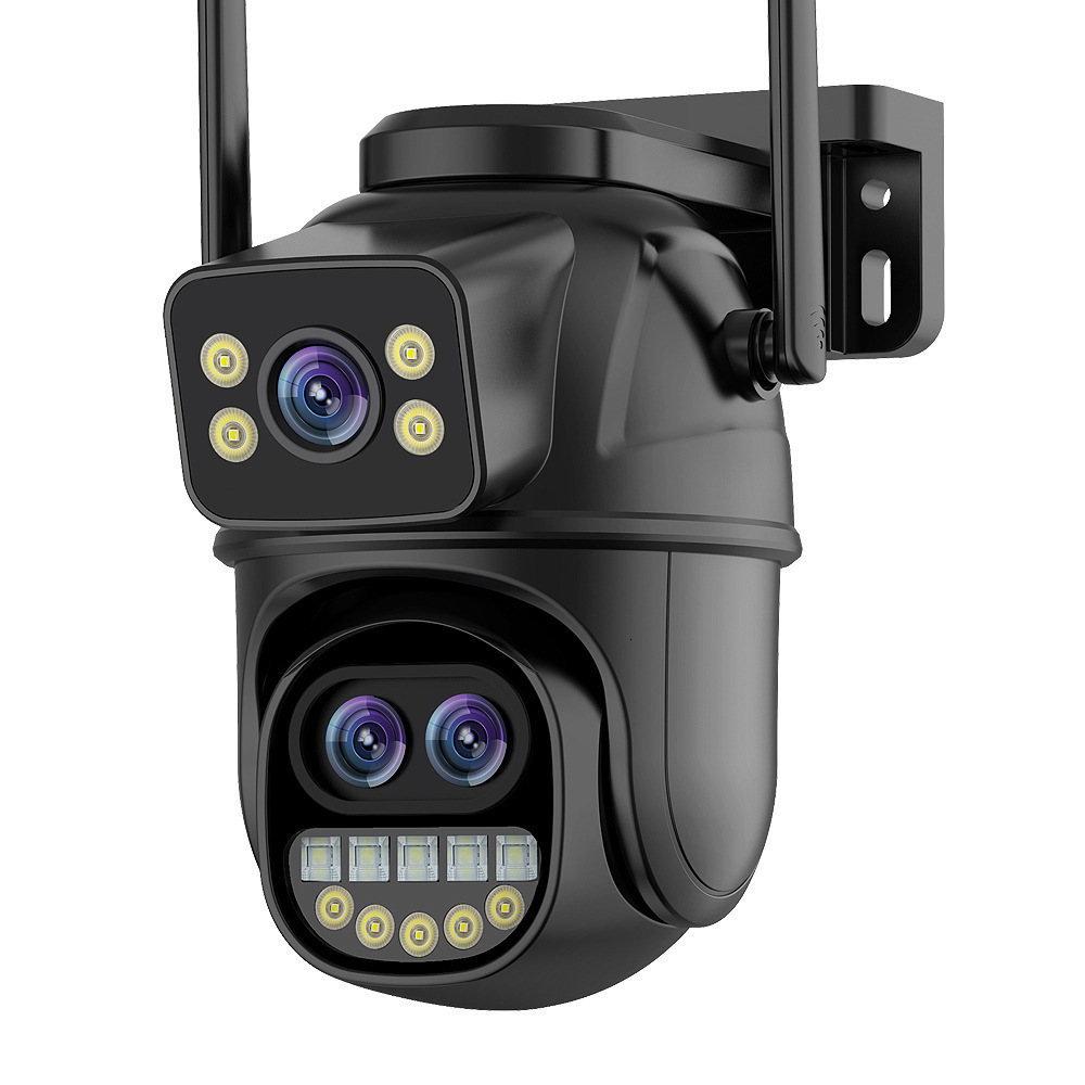 9MP 5K HD WiFi IP Camera Outdoor 8x Zoom Three Lens Dual Screen PTZ Camera Auto Tracking Home Security CCTV Surveillance 4MP Cam 240430