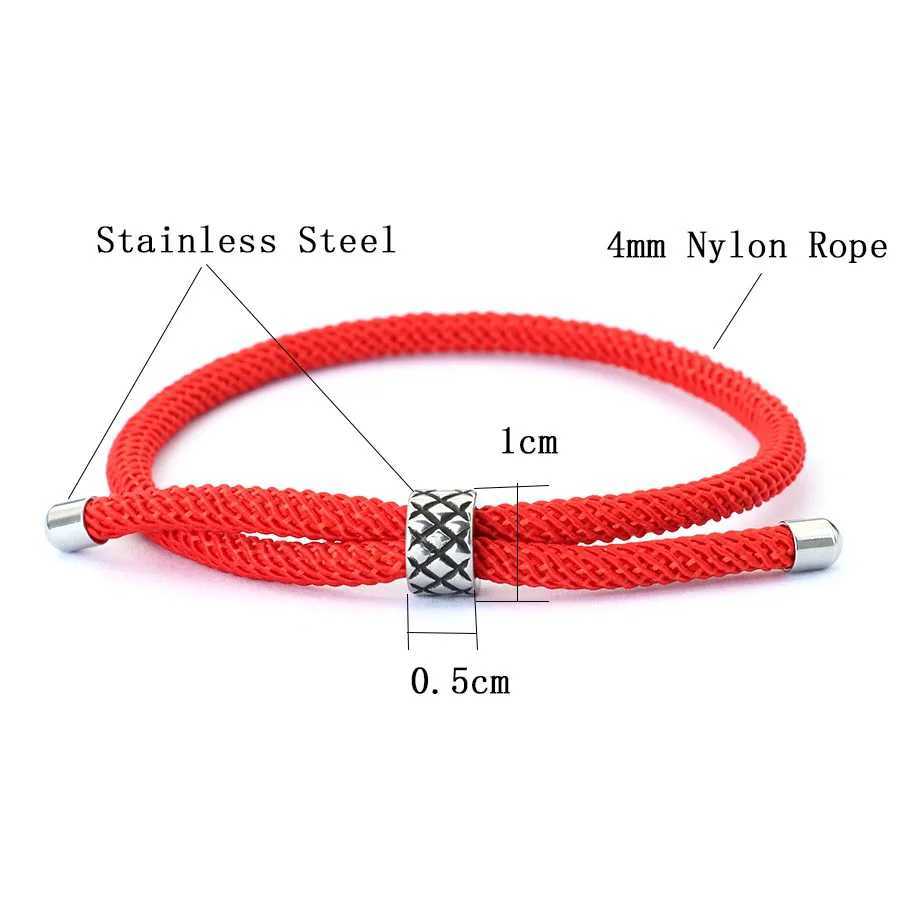 Charm Bracelets Lucky Red Thread Bracelet With Stainless Steel Rings Unisex Viking Braslet Jewelry Pirate Nautical Rope Braclet Leisure Pulseira Y2405