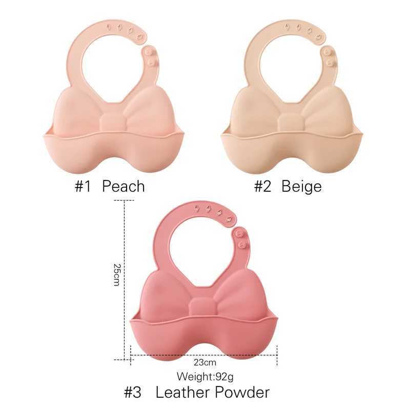 Bibs Burp Cloths Baby Waterproof Bibs Toddler Silicone Bibs Cute Bowknot Aprons Kids Bib Girl Boy Adjustable Soft Silicone Bib Baby FeedingL4812