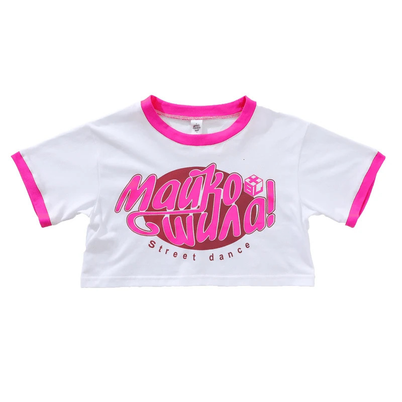 Girls Hip Hop Crop Top Cargo Pants Child Summer Tshirt Tiered Skirt Kids Streetwear Jazz Sweet Street Dance Costume Clothes Set 240510