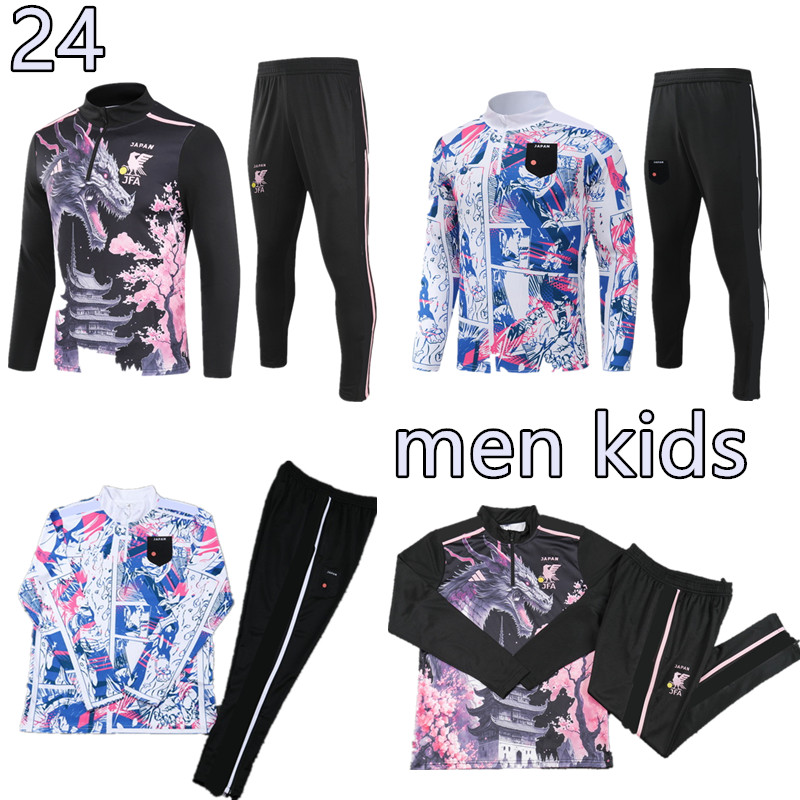 24 25 Japan NEW men kids football tracksuits Half Pull Training Suit ISAGI ATOM TSUBASA MINNO ASANO DOAN KUBO ITO 2024 Japan soccer Sportswear Set