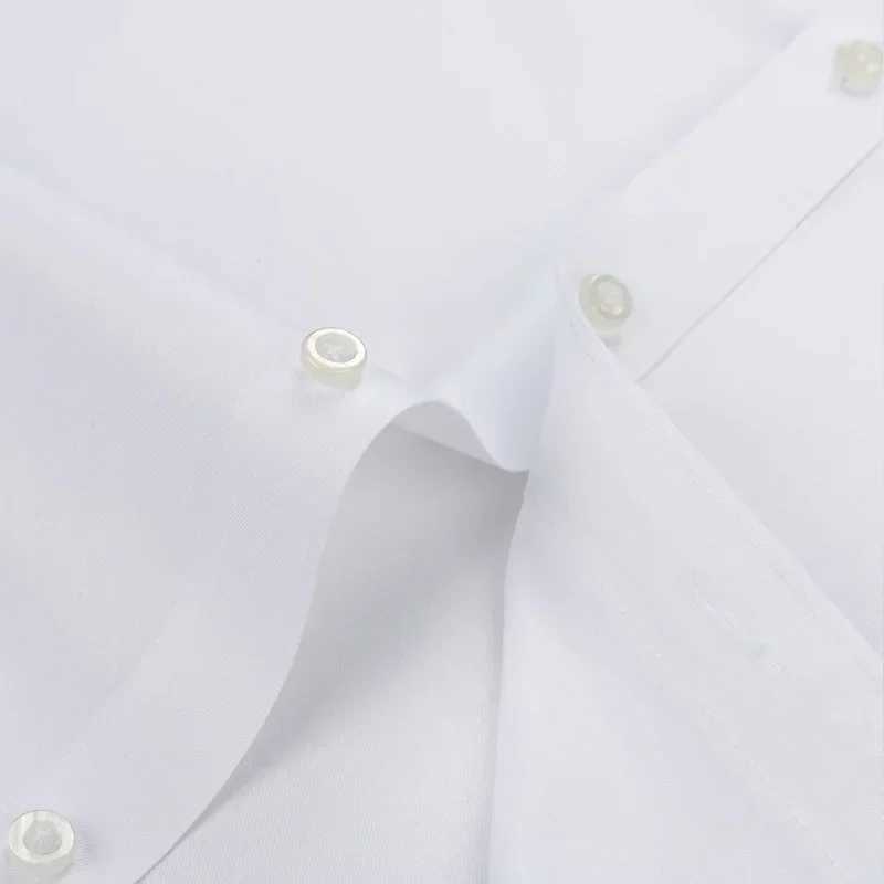 Men's Dress Shirts Mens formal shirt bamboo fiber long slved white business casual professional shirt non iron shirt Y240514