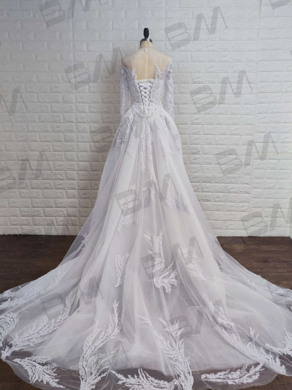 Romantic or-length Wedding Dress Classic O-neck Bridal Gown Long Sleeve A-e Bride Dresses Vestido De Novia