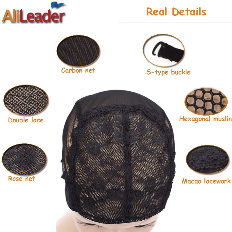Selling 5 Pcs Fishnet Mesh Wig Cap Stretchable Lace Wig Caps For Making Wigs With Adjustable Straps Bonnet Perruque 240507