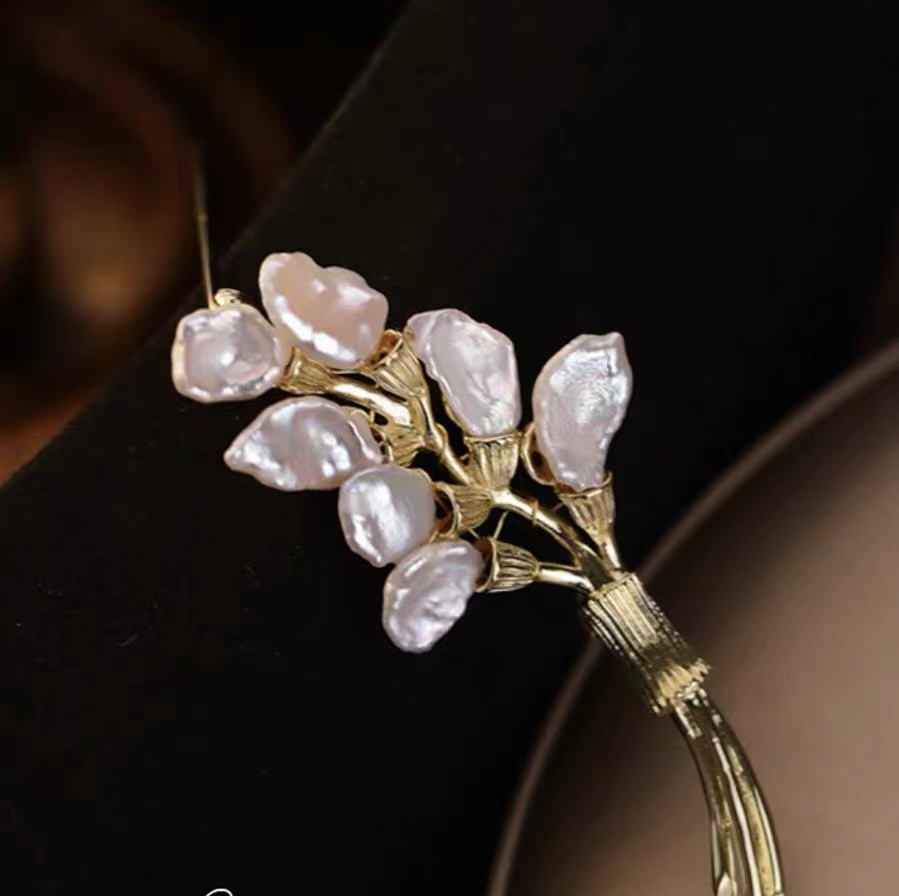 luxury jewelry wheat ear design brooch for women's fashionable jewelry rhinestone wheat ear set brooch