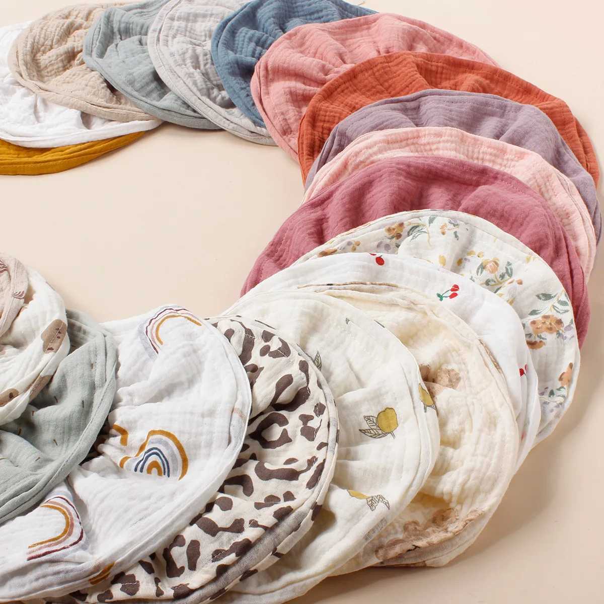Bibs Burp Cloths Cotton Gauze Lace Up Baby Bibs New Print Saliva Towel Newborn Burp Cloths Bandana Scarf for Boys Girls Feeding Drool Bib SummerL4812