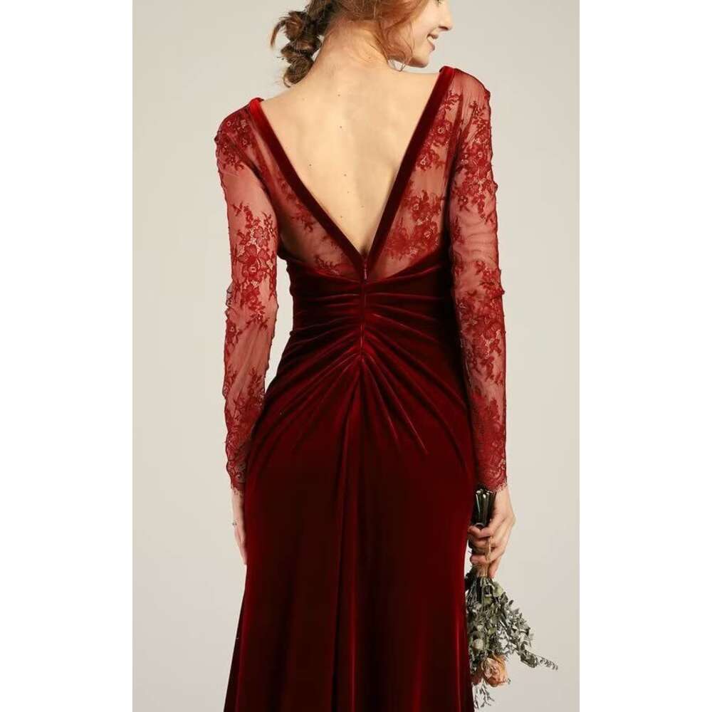 Mother of The Bride with Sleeves Long Formal Dresses prom Evening Gowns prom AMZ