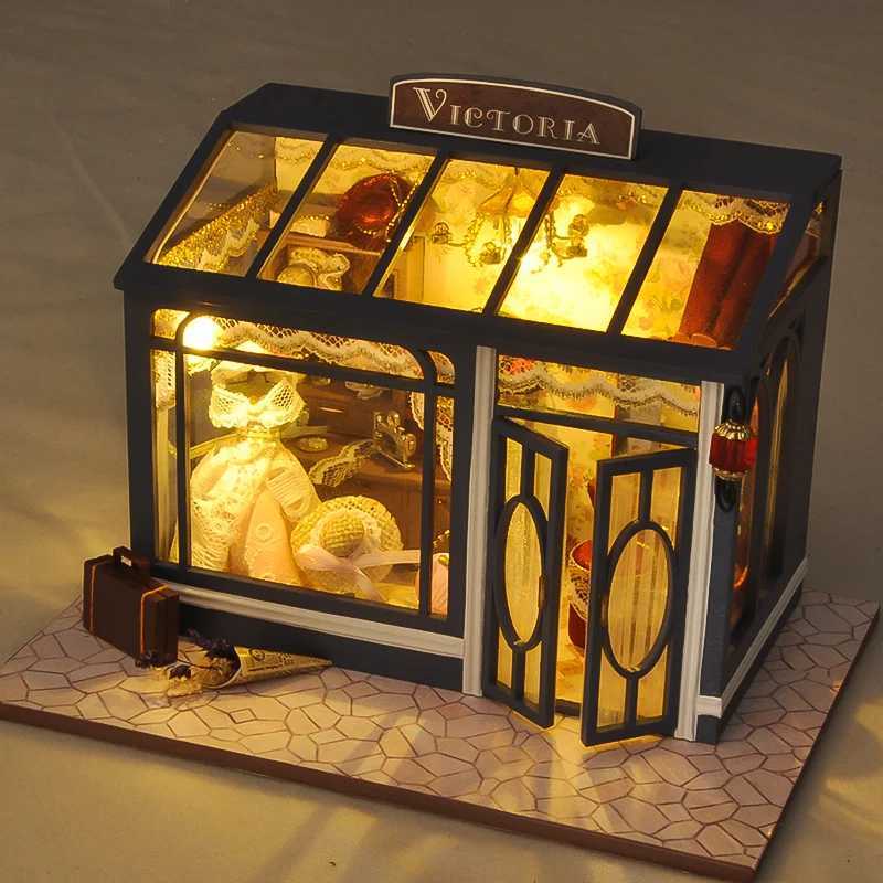 Architecture/DIY House Toys For Children New Doll House Casa Diy Miniature Dollhouse With Dust Cover Furniture Birthday Gift TD27 2829