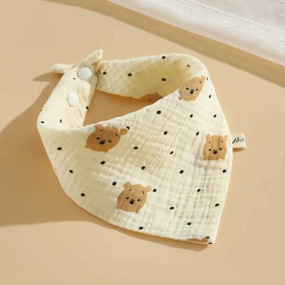 Bibs Burp Cloths Snap Button Baby Muslin Bibs Baby Accessory Printing Cotton Saliva Towel Soft Ruffle Burp Cloths NewbronL4812