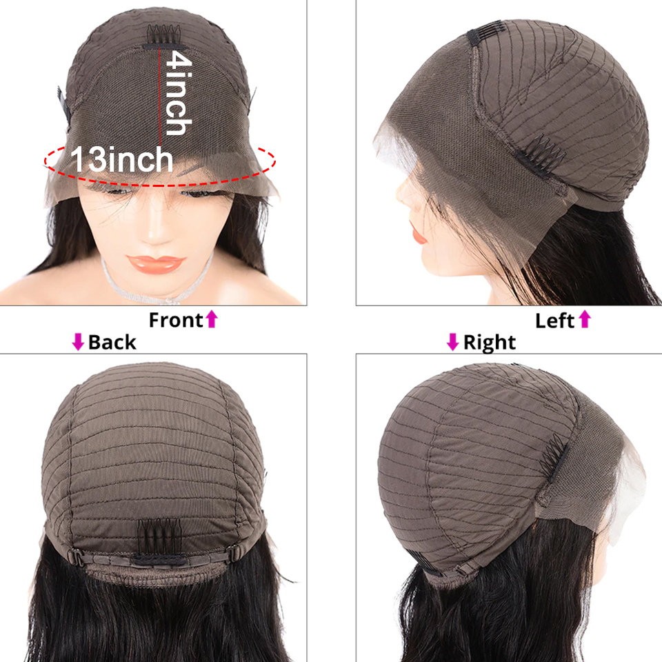 Natural Wave Lace Front Wigs 4c Edges Baby Hair Glueless Wig Human Hair Ready To Wear Virgin 13x4 Lace Front Hair Wigs