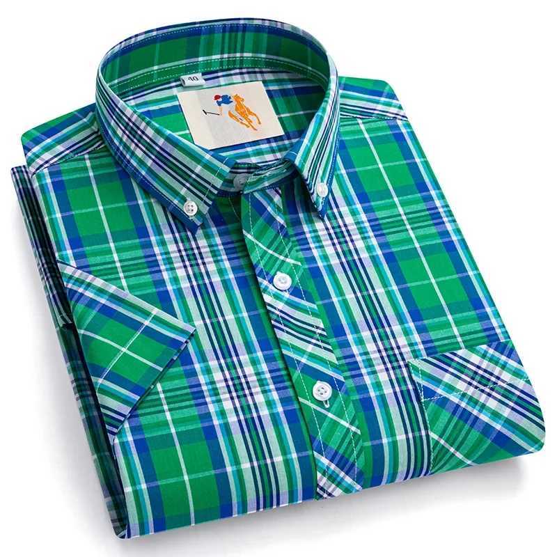 Men's Dress Shirts Short Slve Shirts For Men New Summer Cotton Plaid Multi Model Plus Size M-8XL Top Dress Shirts Casual Clothing Preppy Daily Y2