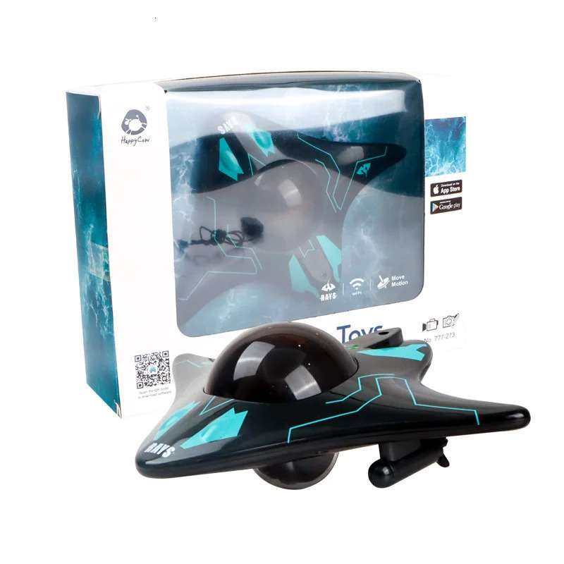 6Ch Rc Boat Submarine with Camera Underwater Remote Control Wifi Fpv Remote Control Boats Radio Control Toys for Children Gifts 240514