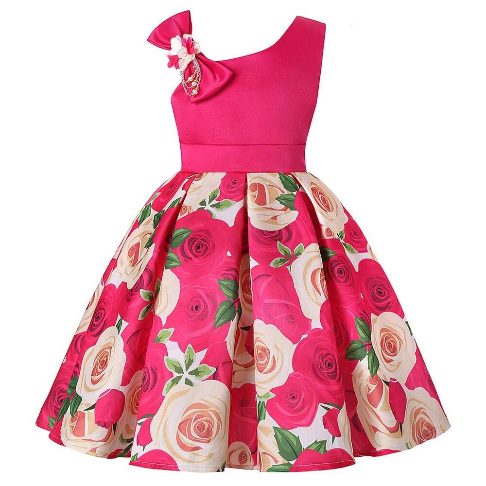 2-9T Flower Girls Floral Dresses Toddler Pageant Striped Dress prom AMZ